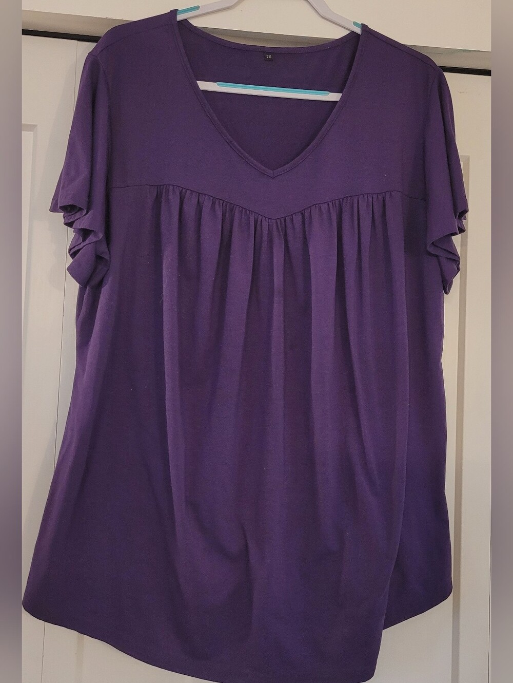 Gathered Front V-neck Top